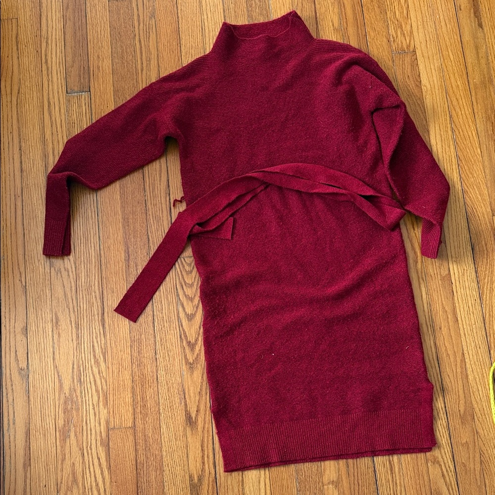 a new day Burgundy Turtleneck Sweater Dress